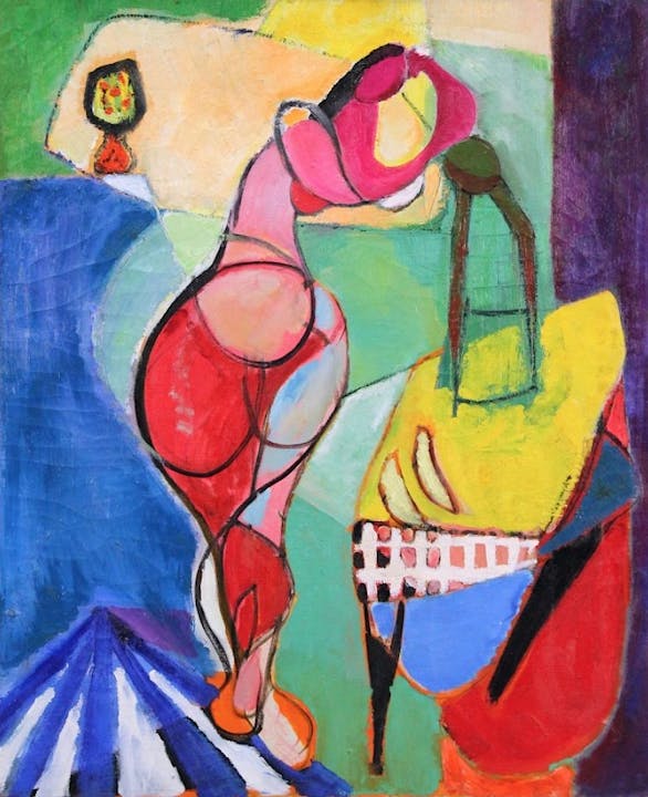 Abstract Figure and Tabletop Still Life