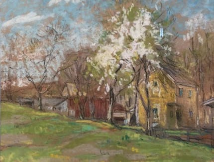 Landscape with Houses and White Tree