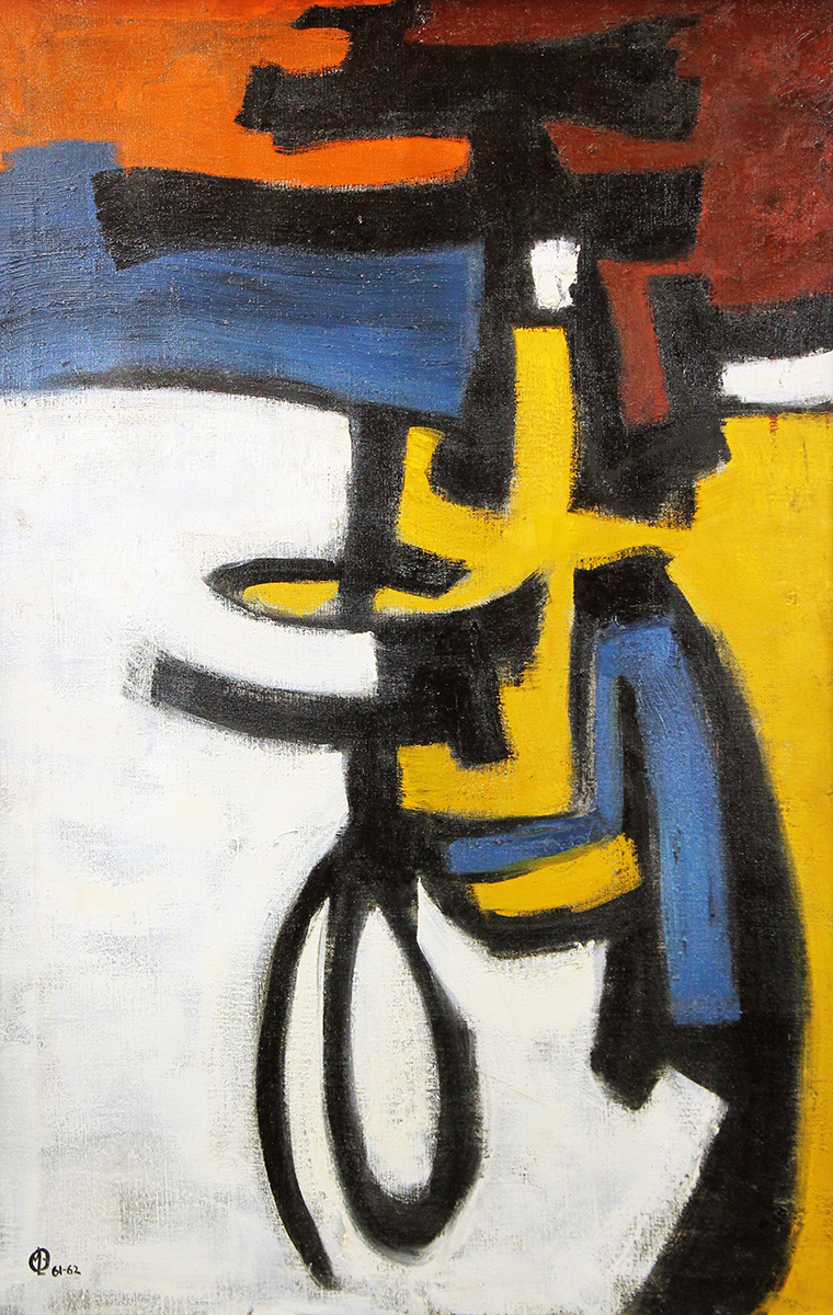 Morris Blackman Biomorphic Abstract I Oil on Canvas 46x30 LL 61 62 LR