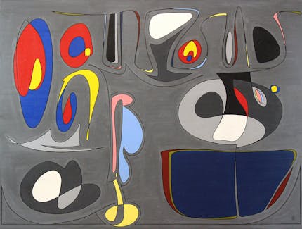 Morris Blackman Biomorphic Abstract II Oil on Board 40 25x30 25 Lower Right LR Copy