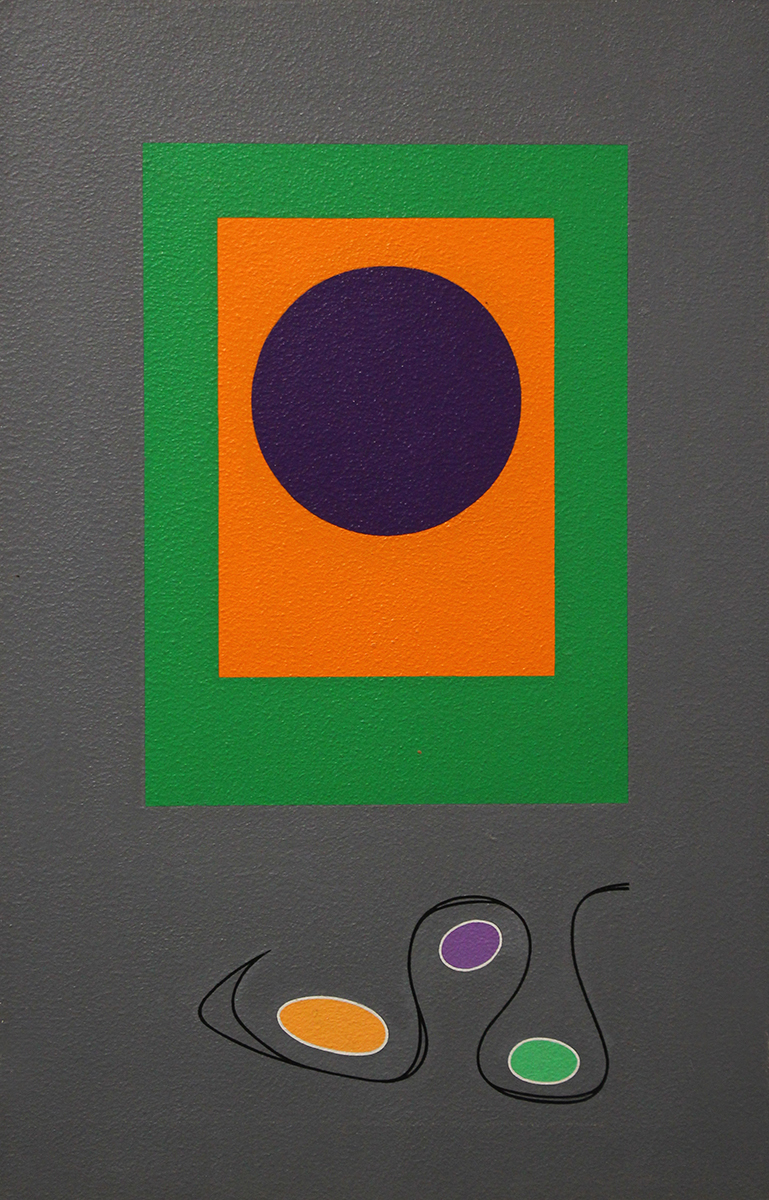 Morris Blackman Purple Dot on Grey