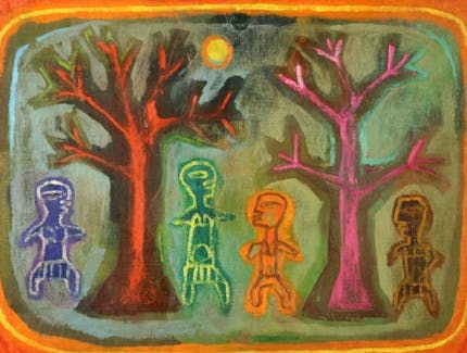 Night Dance With Trees and Figures