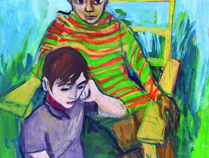 Striped Dress and Boy