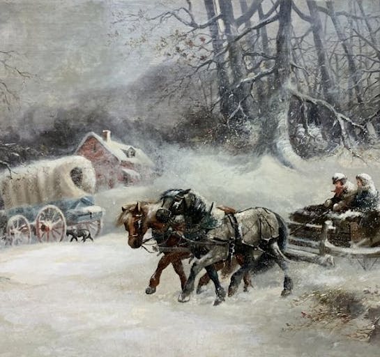 Winter Horses and Sleigh